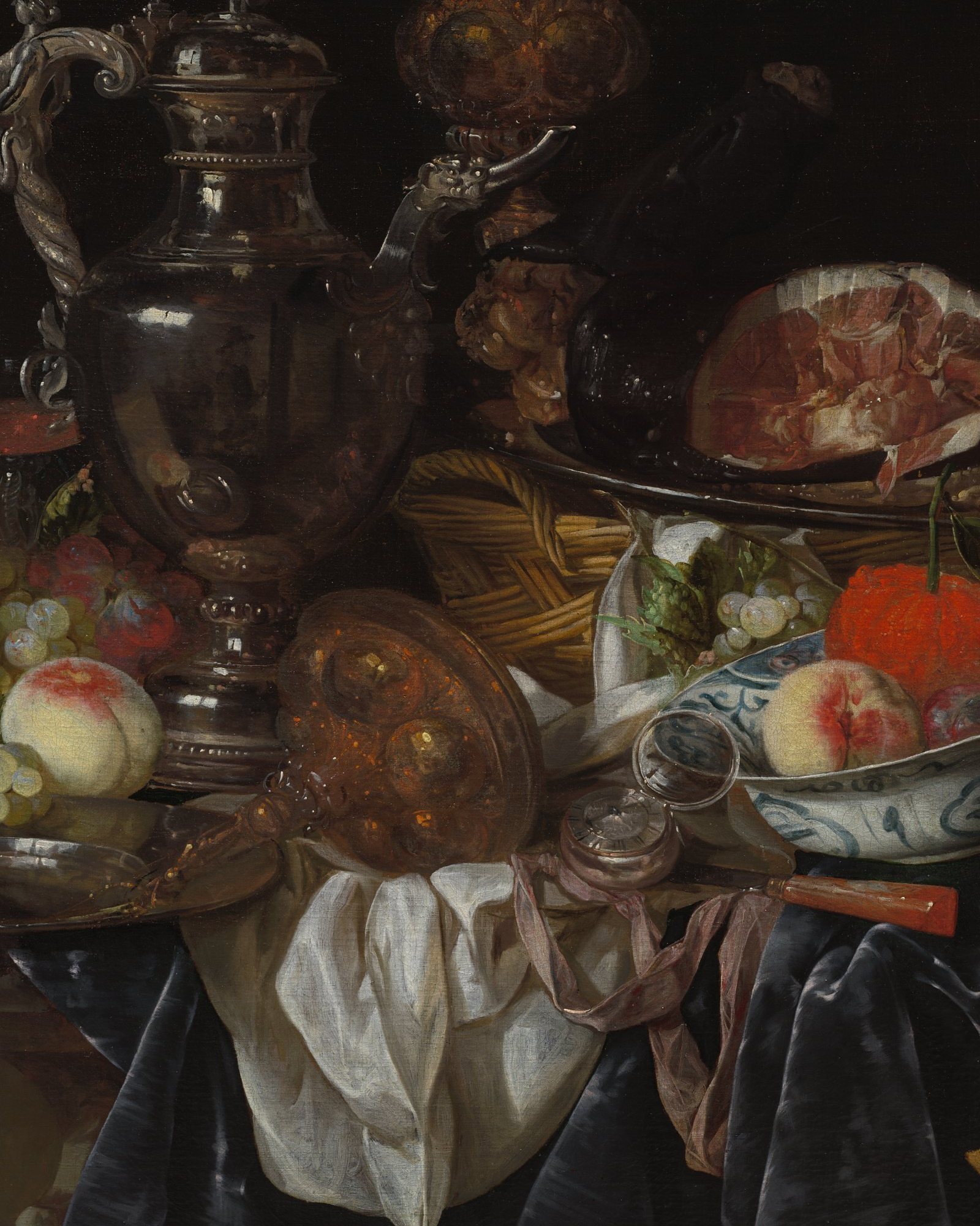 Silver Wine Jug, Ham, and Fruit — 3