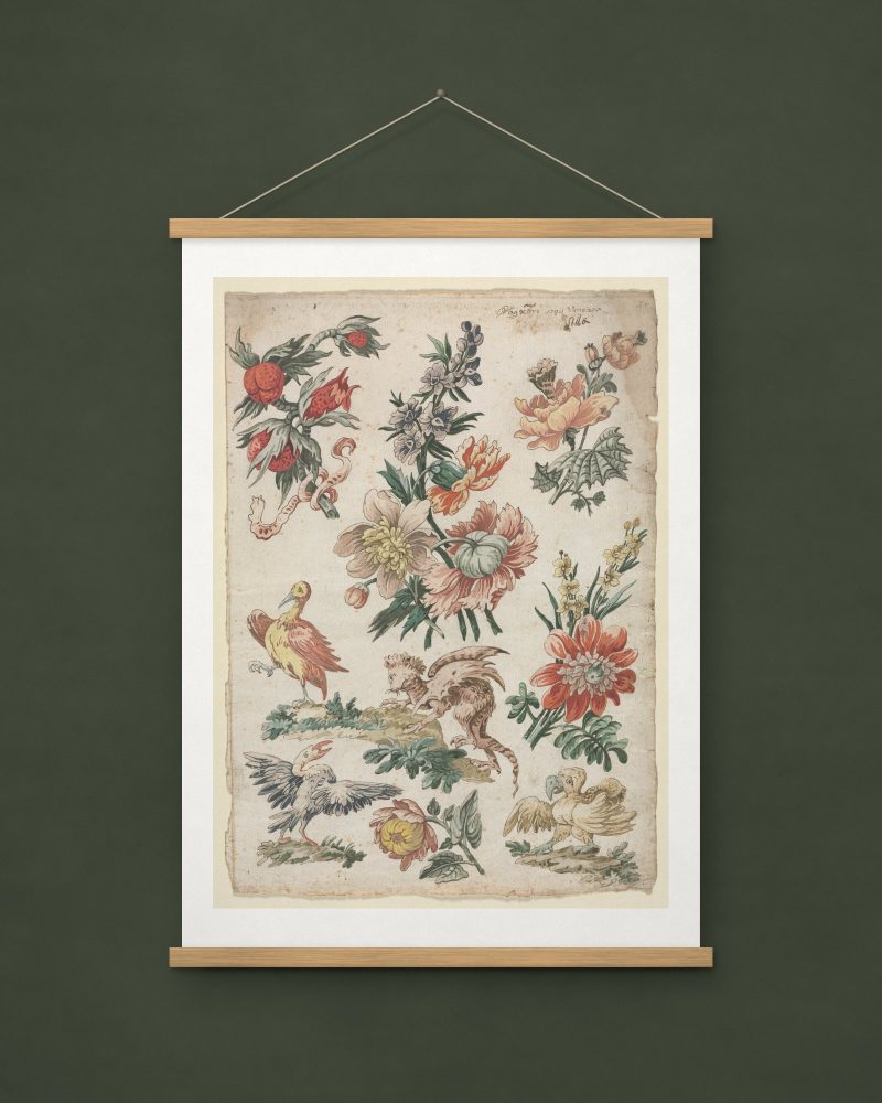 Floral Designs with Birds and Griffon
