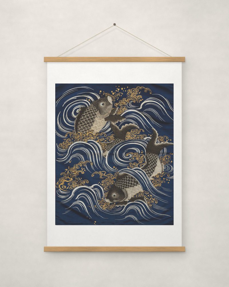 Gift Cover (Fukusa) with Carp in Waves